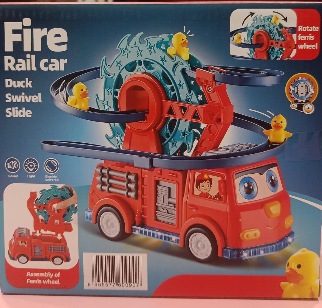 2025/11/1001861491.jpg Esmi® Fire Rail Car – Duck Swivel Slide Toy - Image 1