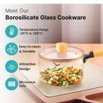 Esmi®- *✨ *Premium Borosilicate Glass Saucepan - Wooden Handle*