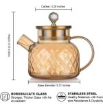 Esmi®- *Premium - Borosilicate Stove Glassware Teapot- Diamond Cut with Filter* - Image 3