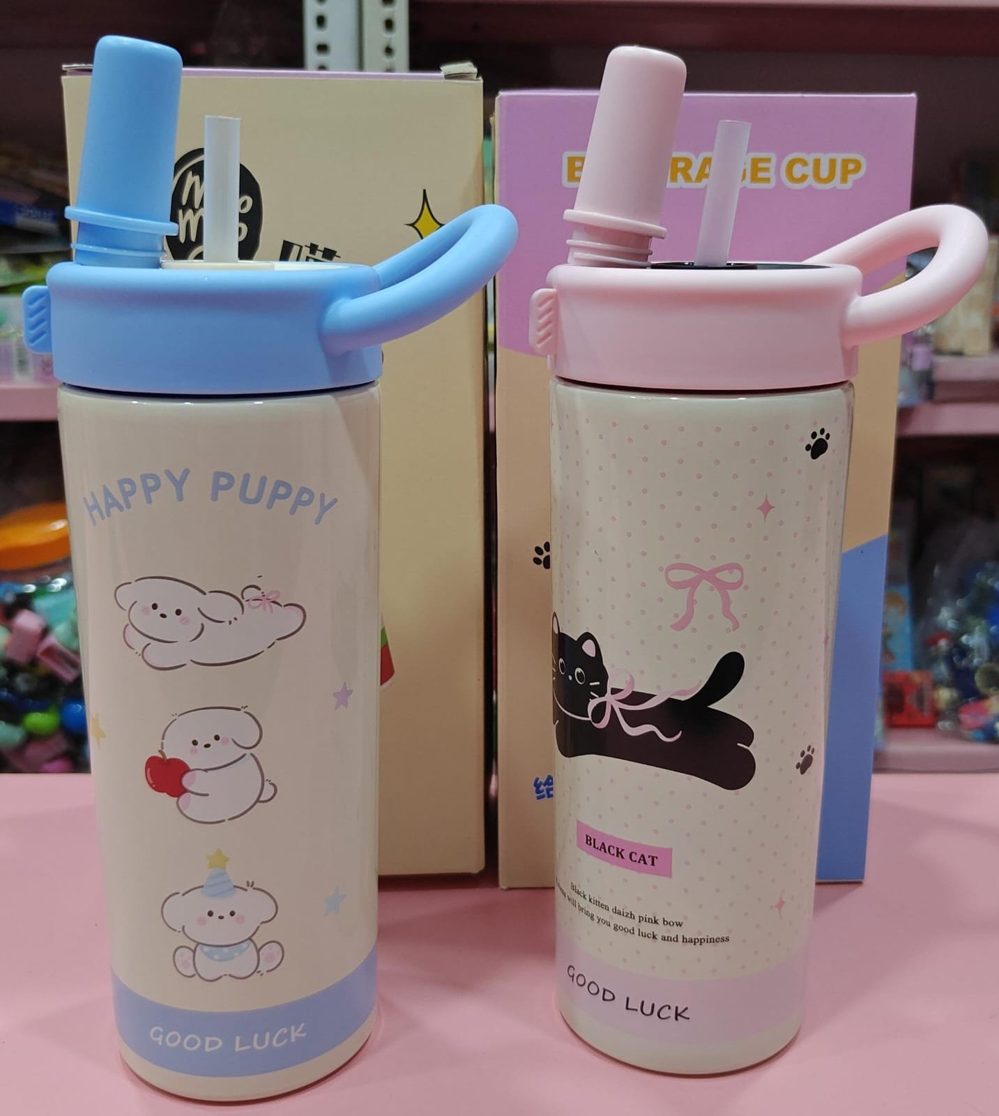 2025/12/1002057686.jpg Esmi®- *Good Luck Stainless Steel Sippers with Handle* - Image 1