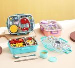 Esmi®- 🥗 Premium Stainless Steel Kids 3 section Lunch Box with Chutney Box & Cutlery 🍱 - Image 4