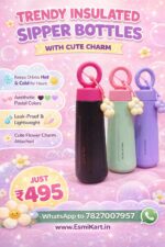 ESMI® - Trendy Insulated Sipper Bottle with Cute Charm