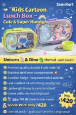 ✨ *ESMI® - Kids Cartoon Lunch Box – Cute & Super Handy!* ✨🌈