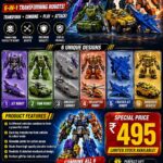 🚀 Transforming Robot Set – 6 Unique Designs! 🤖✨