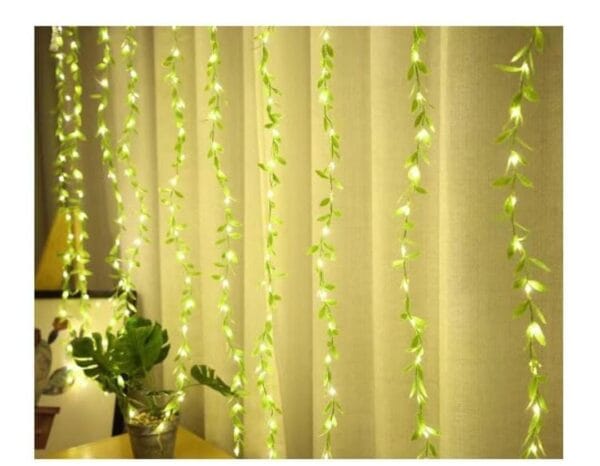 1001641090.jpg Esmi- Artificial Leaf Curtain Led String Lights with 8 Modes