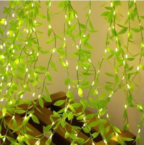 1001641091.jpg Esmi- Artificial Leaf Curtain Led String Lights with 8 Modes