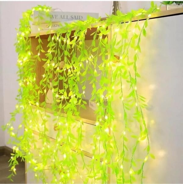 1001641092.jpg Esmi- Artificial Leaf Curtain Led String Lights with 8 Modes