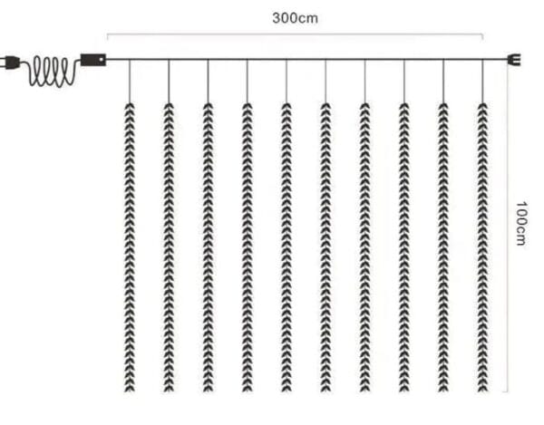 1001641094.jpg Esmi- Artificial Leaf Curtain Led String Lights with 8 Modes