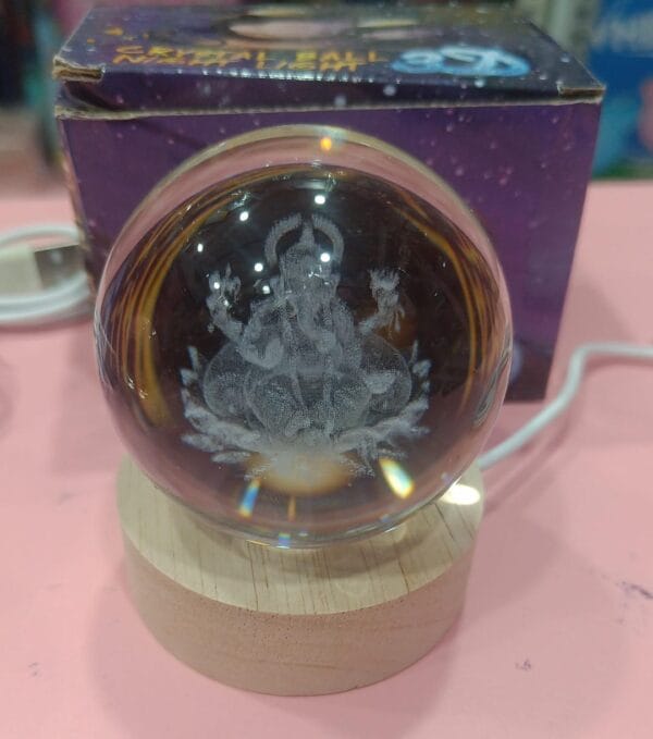 Esmi *Crystal Lamp* - Ganesha & Radha Krishna