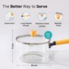 Esmi- *? *Premium Borosilicate Glass Saucepan - Wooden Handle*