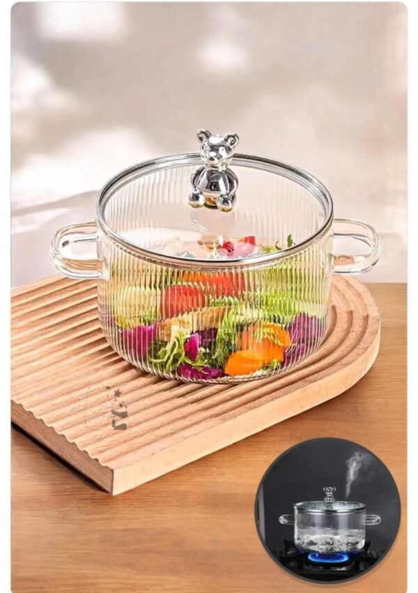 1002053048.jpg Esmi- ? *Premium Borosilicate Glass Cooking Pot with Cute Bear Lid* ?