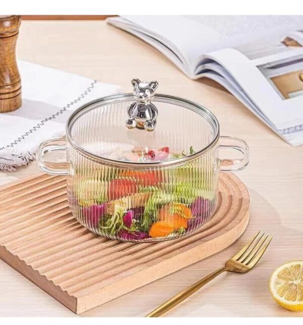 1002053053.jpg Esmi- ? *Premium Borosilicate Glass Cooking Pot with Cute Bear Lid* ?