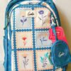Esmi- *Genie 18 Inch School Bag with Pouch Keychain ? Floral*