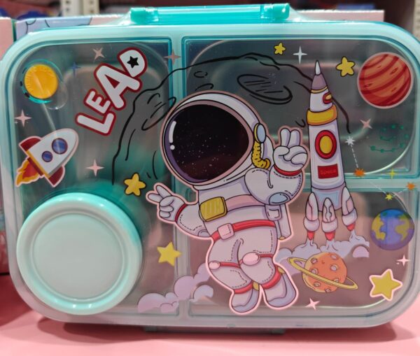 1002406427.jpg Esmi- Premium Stainless Steel Kids 3 section Lunch Box with Chutney Box & Cutlery ??