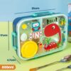 1002406429.jpg Esmi- Premium Stainless Steel Kids 3 section Lunch Box with Chutney Box & Cutlery ??