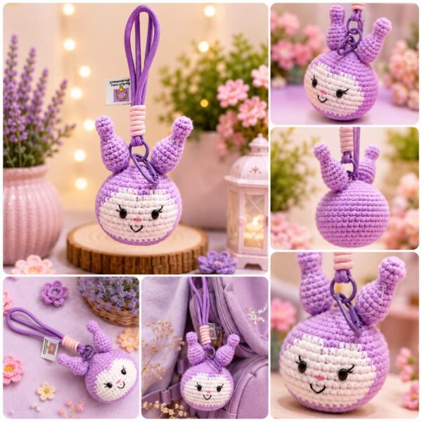 Esmi®- 💜 *Kuromi- Crochet Bunny Charm*