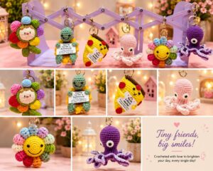 Esmi®- 🧶✨ The Cutest Trend of 2026 is Here – Handmade Crochet Character Keychains! ✨🧶