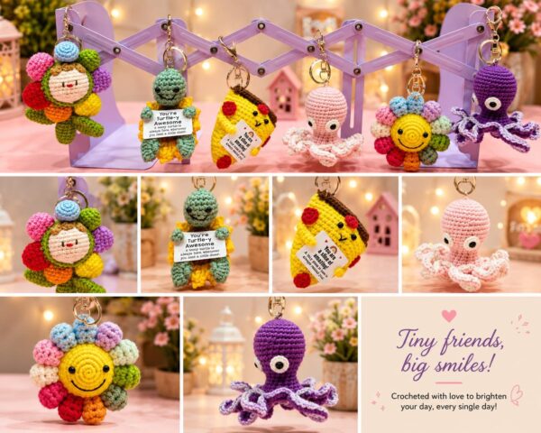 Esmi®- 🧶✨ The Cutest Trend of 2026 is Here – Handmade Crochet Character Keychains! ✨🧶