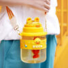 Esmi- *Kawai Animal Round Bottle with Fruit Infuser Partition* Material Silicon , BPA free, Premium quality, 1100 ml Random Price 525