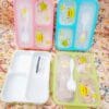 Esmi *3 Compartment Lunch box- Plastic* Pink & Blue only Price 275