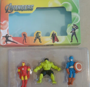 esmi-avengers-eraser-set-of-3-pc-size-aprox-3-figure-erasers-box-packing.jpg Esmi- *Avengers Eraser Set of 3 pc* Size Aprox 3" figure, Erasers, Box packing.