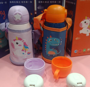 Esmi- *Insulated Stainless steel Sipper Bottle with cup & push button cap for drinking - 2 in 1*