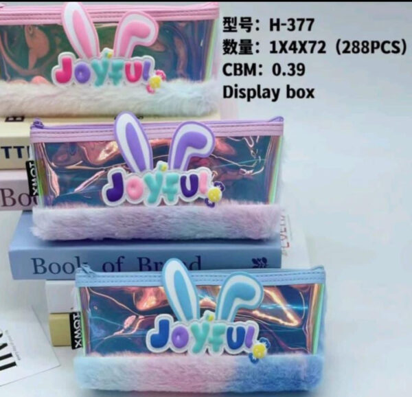 Esmi- *Joyful- Holographic & Plush Fur Pencil pouch*