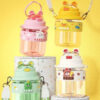 Esmi- *Kawai Animal Round Bottle with Fruit Infuser Partition* Material Silicon , BPA free, Premium quality, 1100 ml Random Price 525