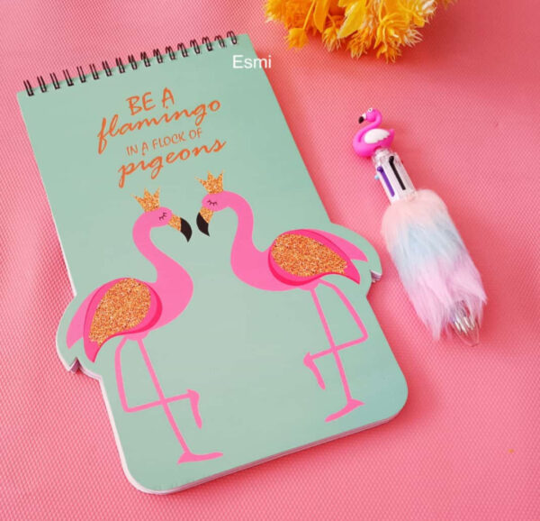 Esmi?- *Flammingo Spiral Diary & Fur 6 in 1 pen*