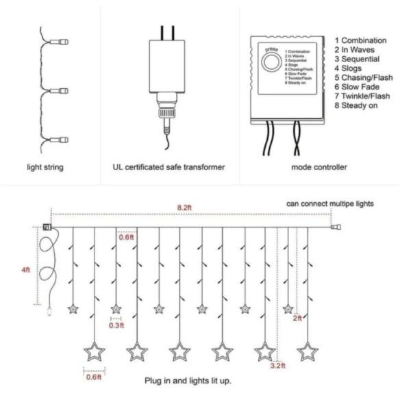Esmi- ? *Swastik led Light 12 strings 11ft curtain*