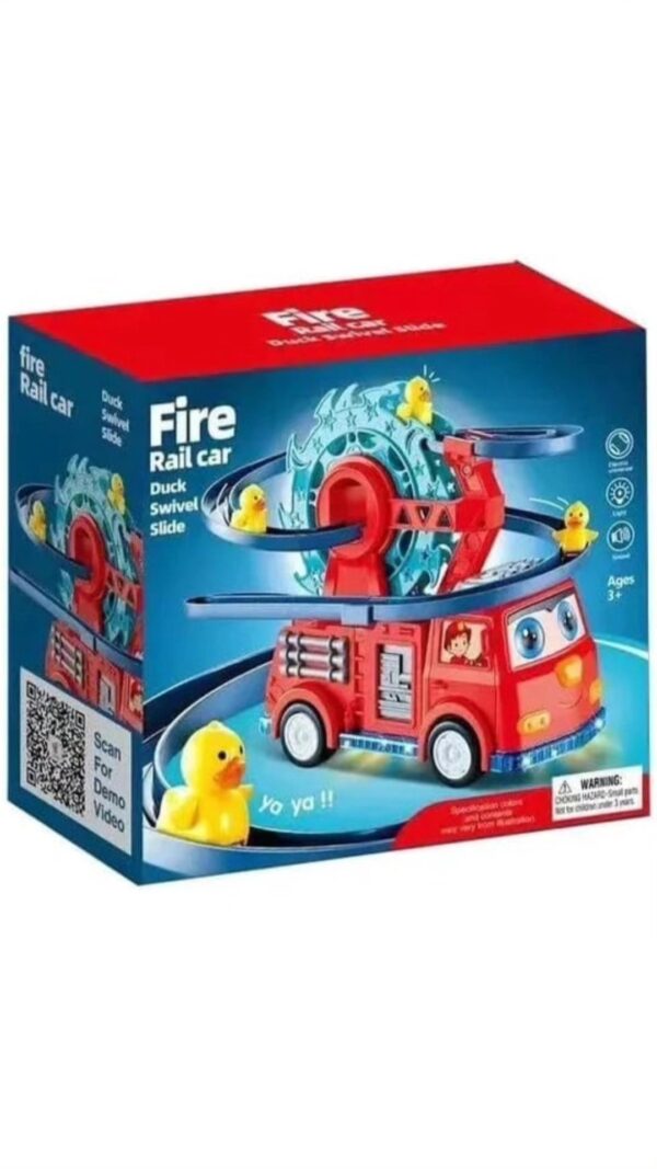 🚒 Fire Rail Car – Duck Swivel Slide 🚒