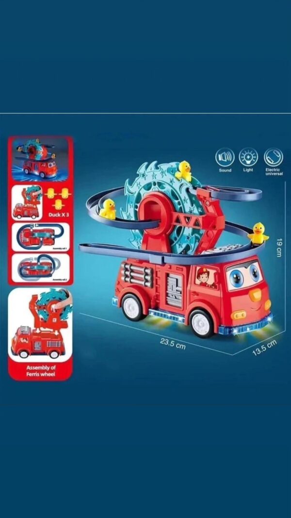 🚒 Fire Rail Car – Duck Swivel Slide 🚒