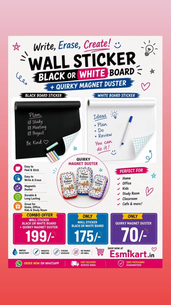 2026/07/1002795647-1.jpg Esmi®- *White/Black Board Wall Sticker*