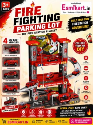 Esmi®- 🚒🔥 NEW ARRIVAL – *FIRE FIGHTING PARKING LOT DIY PLAYSET* 🔥