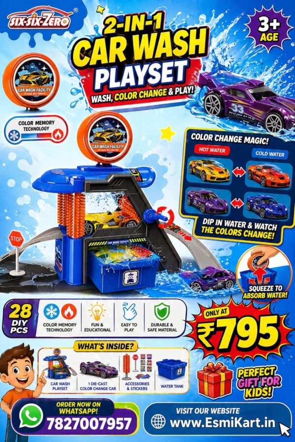🚗💦 Magic Color Change Car Wash Playset 💦🚗