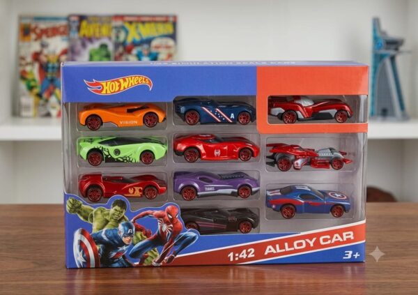 🏎️ **Super Heroes 10-in-1 Alloy Car Set** 🏎️