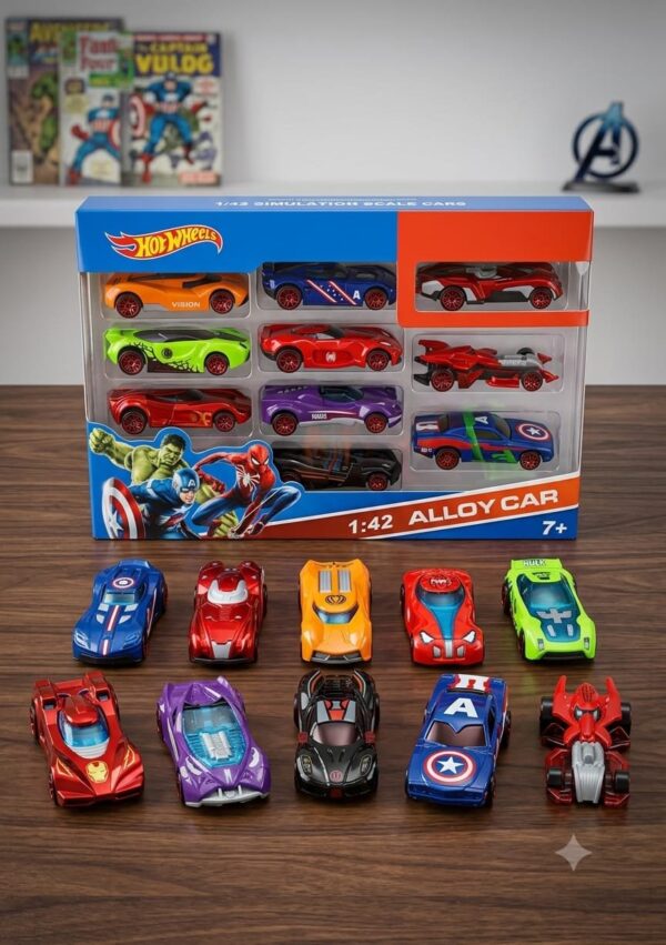 🏎️ **Super Heroes 10-in-1 Alloy Car Set** 🏎️