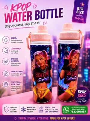 2026/07/1002802763.jpg 🌸 K-Pop 800ml Water Bottle – Stylish & Trendy 🌸