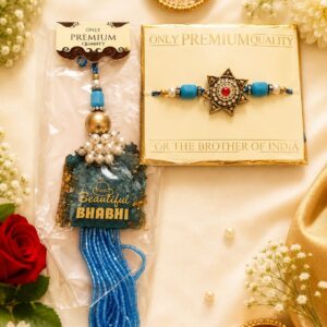 💙 Premium Bhai-Bhabhi Rakhi Combo Set 💙