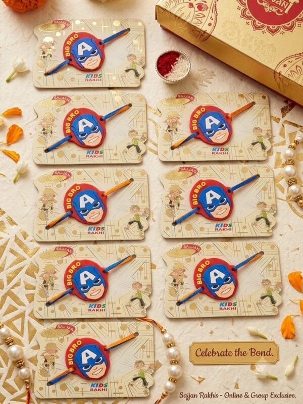 🦸 Esmi® Captain America Kids Rakhi – Single Piece 🦸